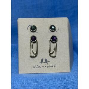 CHLOE + ISABEL convertible gemstone drop earrings - E-082